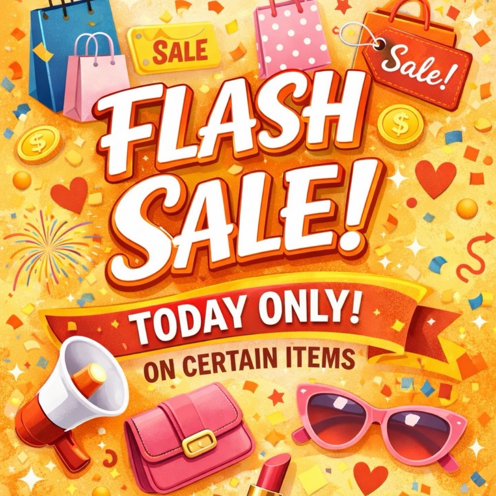 Flash Sale .Certain items that are marked with a 🩷